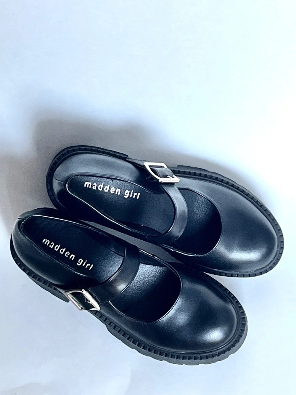 Madden Girl Black Platform Mary Janes US 6.5 EU 37.5 Goth Chunky Lug Soles Heels